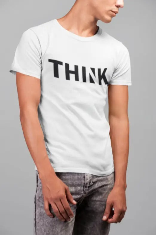 Think T Shirt Class Printed Premium Half Sleeves Round Neck Casual T-shirt for Men and Boys