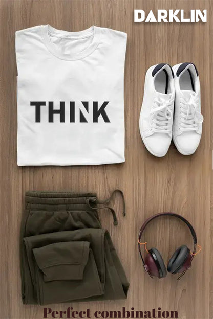 Think T Shirt Class Printed Premium Half Sleeves Round Neck Casual T-shirt for Men and Boys